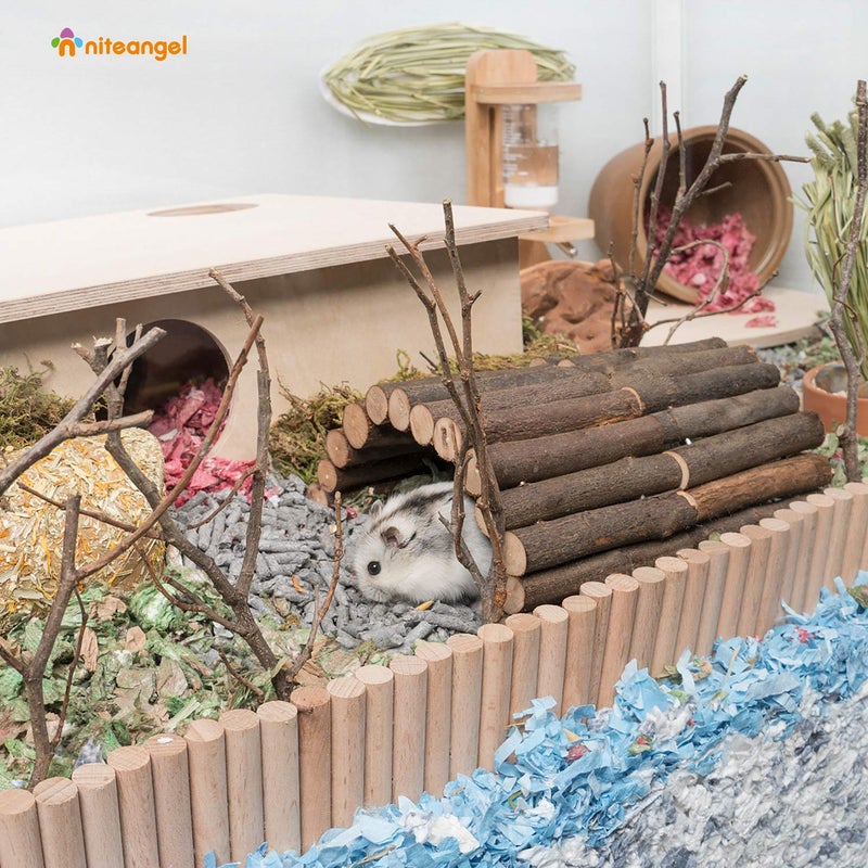Niteangel Wooden Ladder Bridge, Hamster Mouse Rat Rodents Toy, Small Animal Chew Toy - Image 2